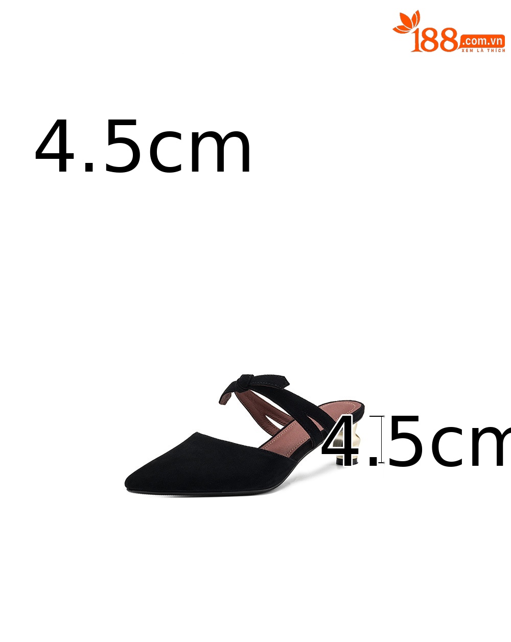 Dép sandal nữ da lộn mũi bọc quai chữ V, gót thấp, phong cách mùa hè — màu nâu chi tiết 3