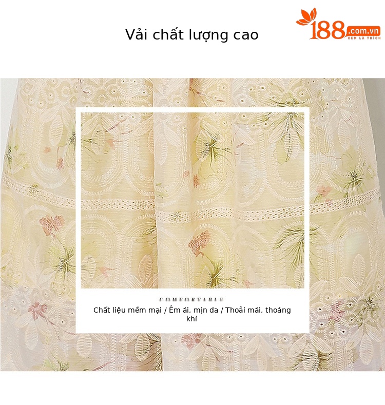 Bộ hai mảnh mùa hè kiểu Pháp: áo cổ búp bê tay ngắn ren hoa + chân váy cạp cao — xanh lam, Màu hồng, màu vàng chi tiết 23
