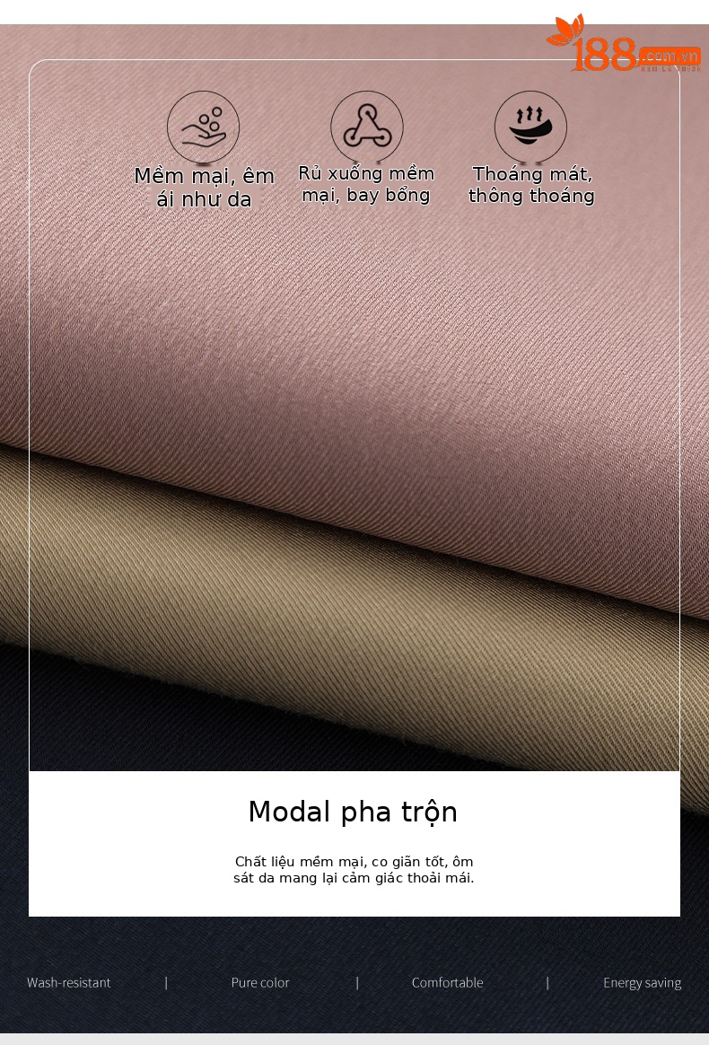 Quần culottes nữ ống rộng cạp cao vải modal co giãn dáng suông dài 9 phần — màu hồng chi tiết 4