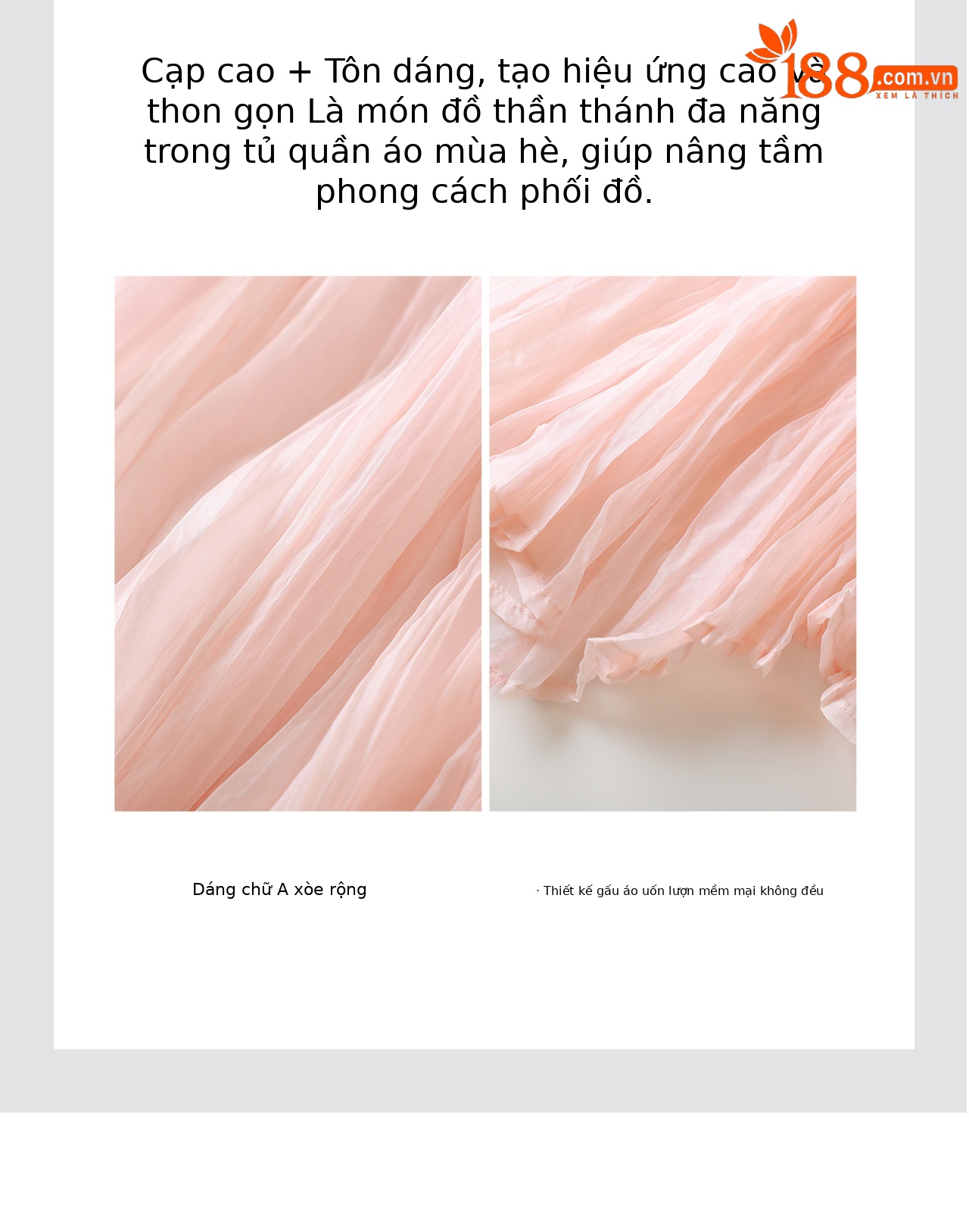 Chân váy xếp ly nữ dáng dài cao eo chất vải mềm mại mùa hè — màu đen chi tiết 9