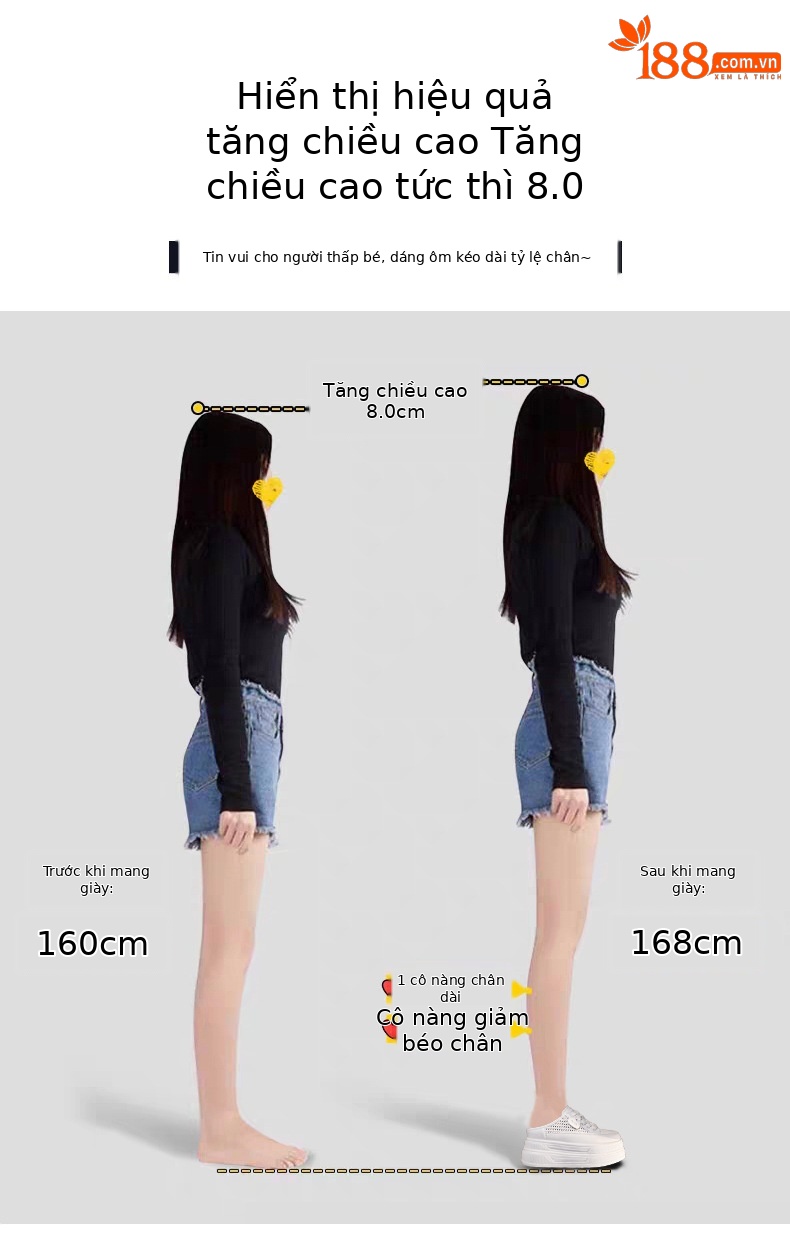 Giày sneaker nữ đế dày tăng chiều cao, phong cách basic trắng, form slip-on tiện lợi — màu trắng chi tiết 3