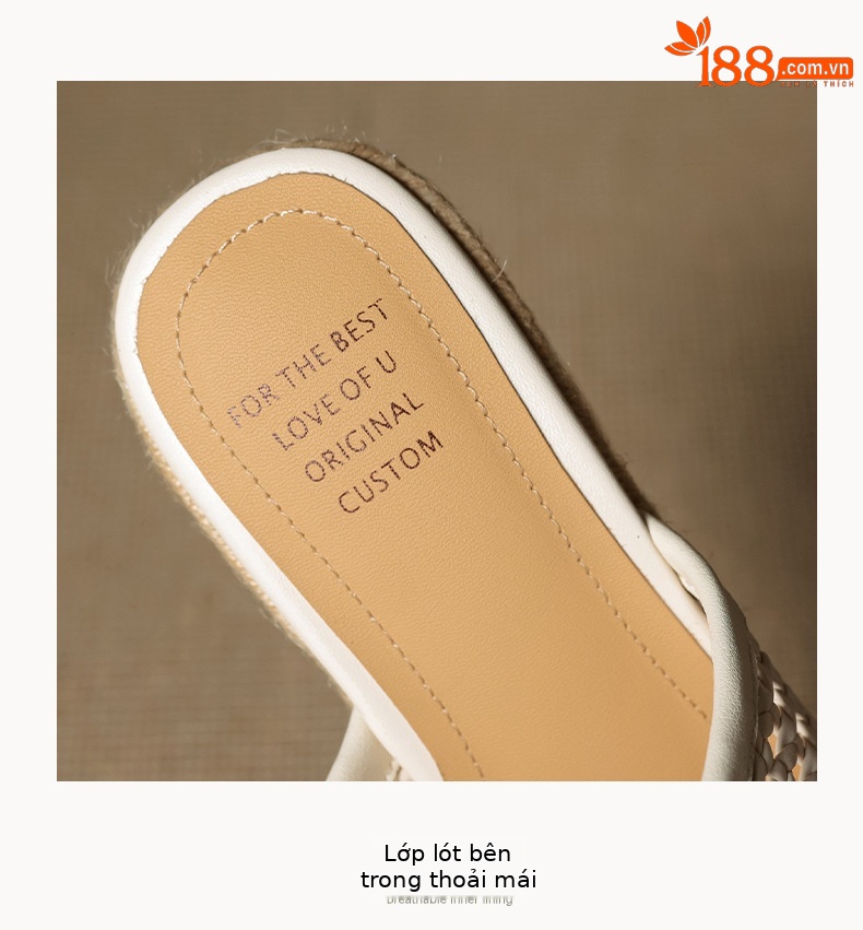 Sandal cao gót nữ mũi vuông đế rơm gót 10 cm — màu đen, màu trắng chi tiết 17