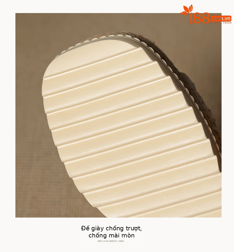 Sandal cao gót nữ mũi vuông đế rơm gót 10 cm — màu đen, màu trắng chi tiết 19