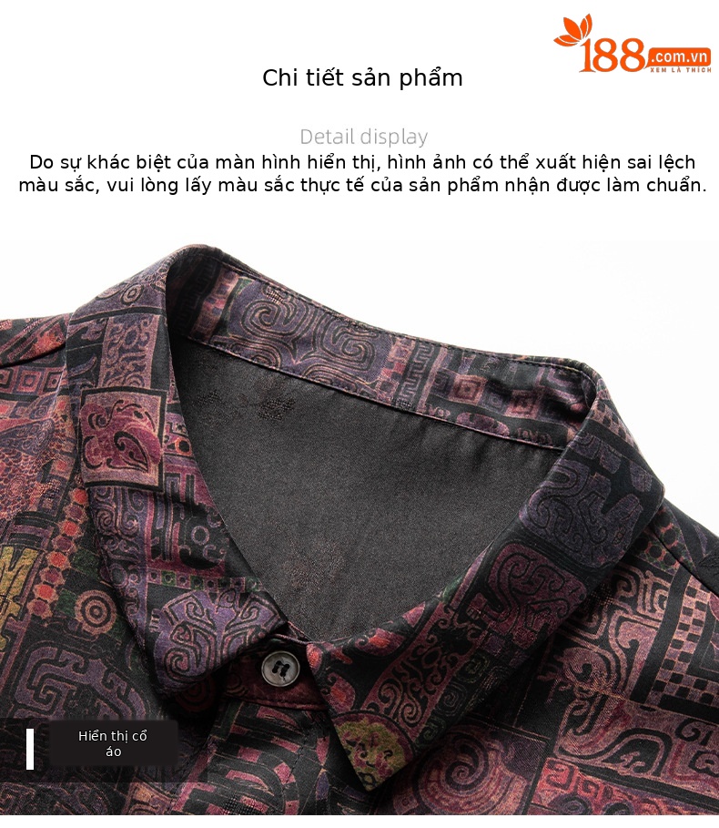 Áo sơ mi ngắn tay nam mulberry silk dáng rộng mùa hè — Da đen H187006 chi tiết 13