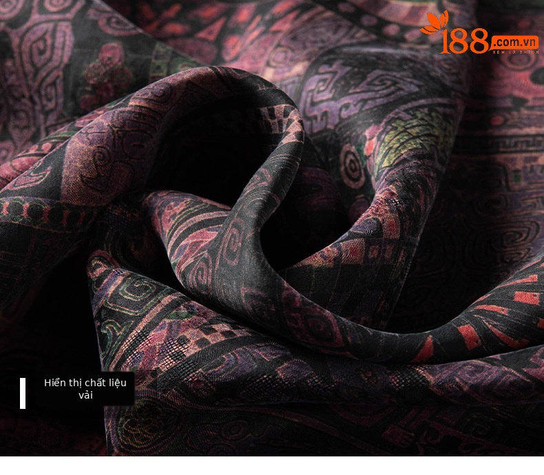 Áo sơ mi ngắn tay nam mulberry silk dáng rộng mùa hè — Da đen H187006 chi tiết 18