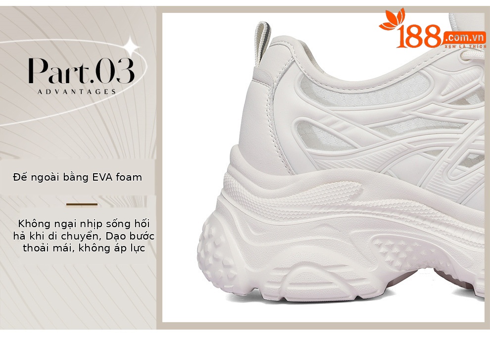 Giày thể thao nữ đế dày lưới thoáng khí mùa hè tăng chiều cao — 6140 Màu be, 6140 Bột tím chi tiết 8