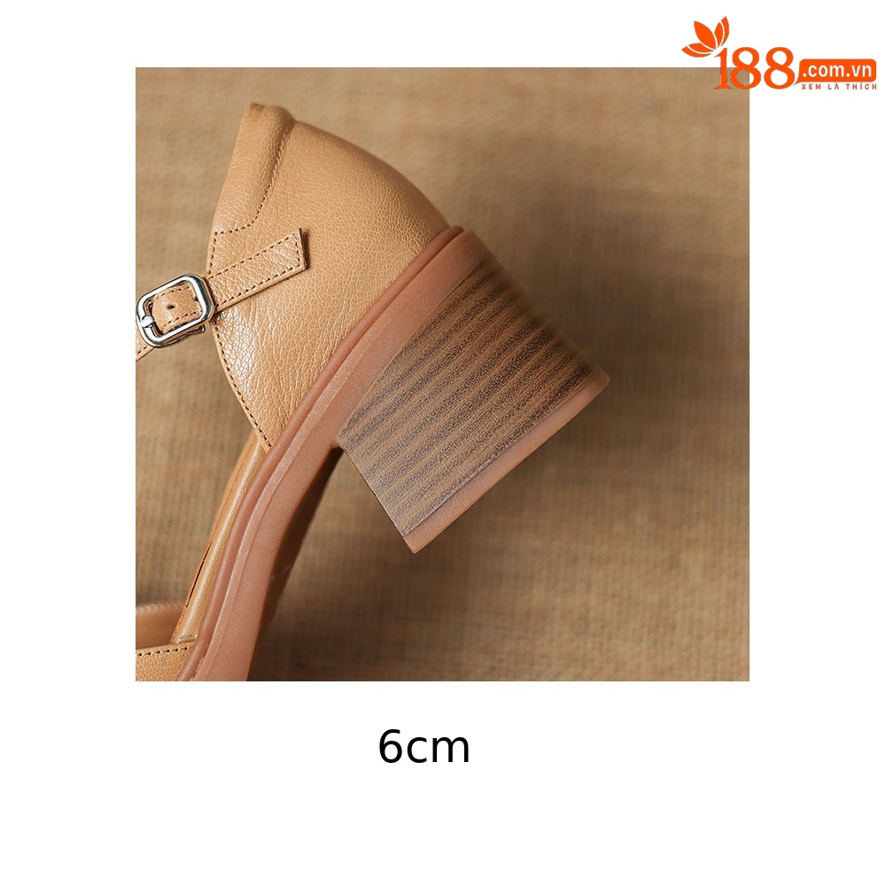 Sandal cao gót nữ mũi vuông quai chữ T đế dày — màu trắng ngà chi tiết 11