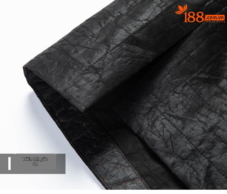 Áo sơ mi nam ngắn tay lụa đứng cổ phong cách Trung Hoa — Da đen 26229 chi tiết 18