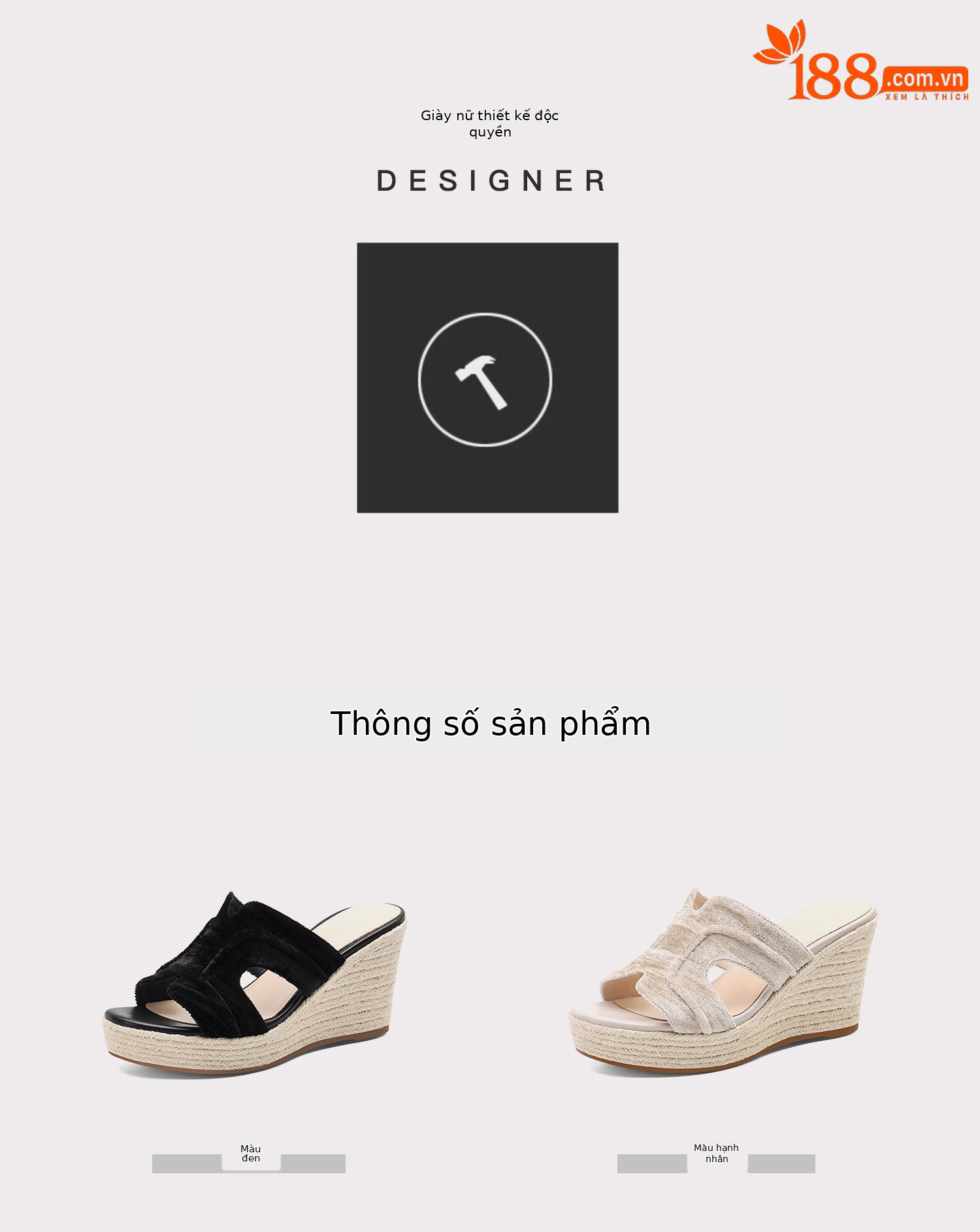 Sandal cao gót nữ đế xuồng phong cách Bohemian, quai ngang đan mây, gót 9 cm — màu đen, màu mơ chi tiết 1
