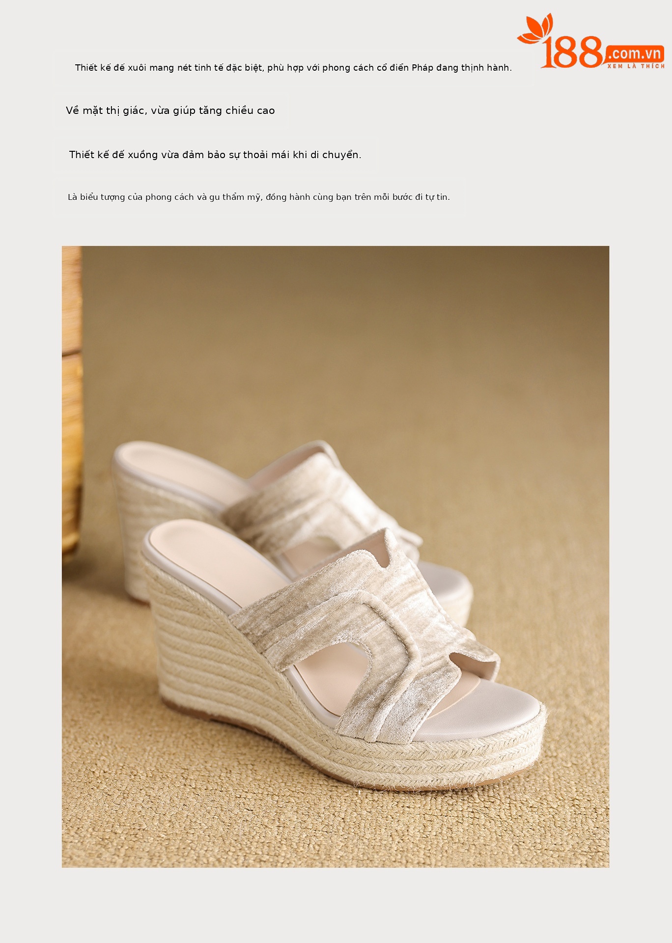 Sandal cao gót nữ đế xuồng phong cách Bohemian, quai ngang đan mây, gót 9 cm — màu đen, màu mơ chi tiết 4