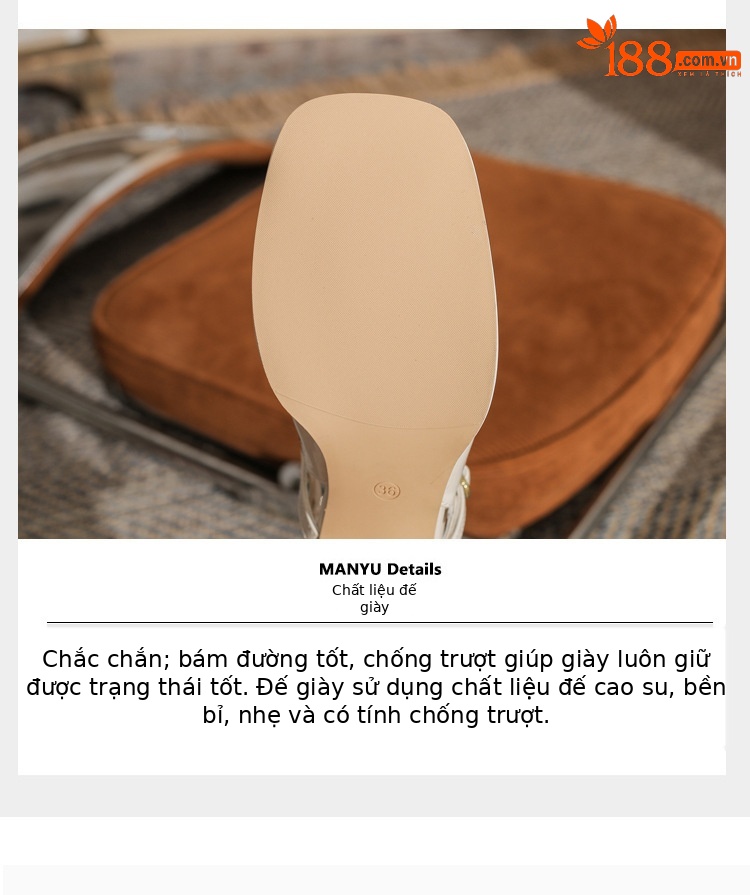 Sandal cao gót nữ hở mũi mũi vuông gót thô 9 cm — màu đen chi tiết 6