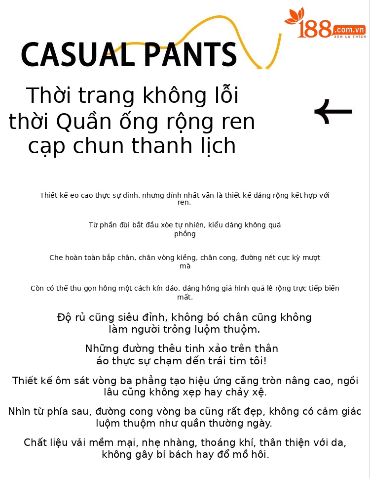 Quần culottes nữ ống rộng ren thêu rỗng cạp cao — màu trắng chi tiết 2