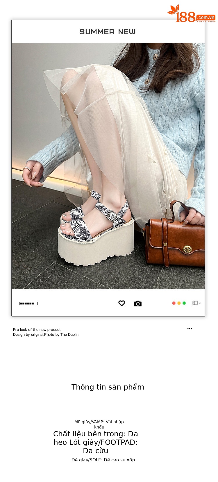Sandal cao gót nữ phong cách Trung Hoa đế xuồng hở mũi quai ngang — Đen 11cm, Trắng 11cm, Trắng 9cm, Đen 9cm chi tiết 1