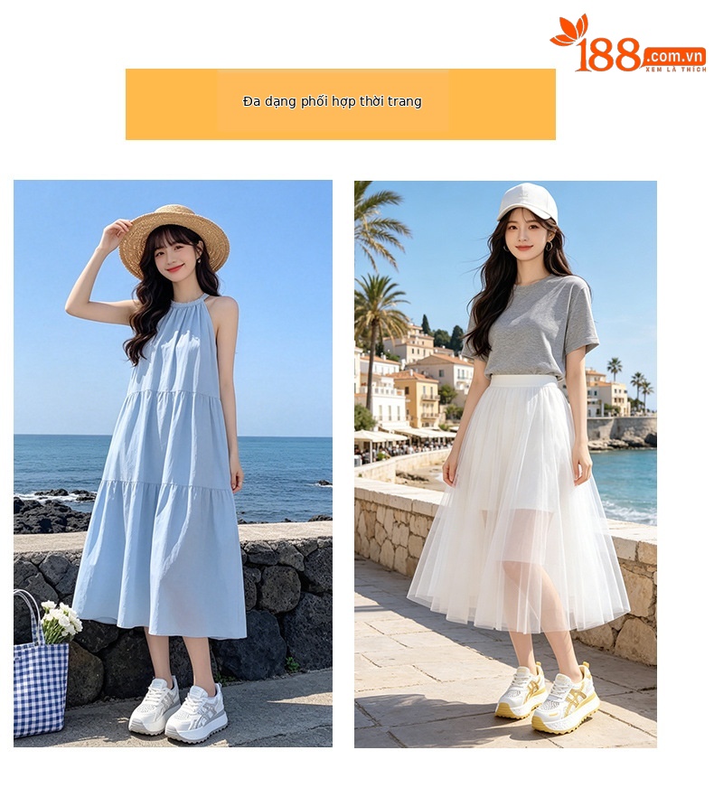 Giày sneaker nữ đế dày lưới thoáng khí phong cách thể thao — Xám 5073, Mơ 5073, Vàng 5073 chi tiết 6
