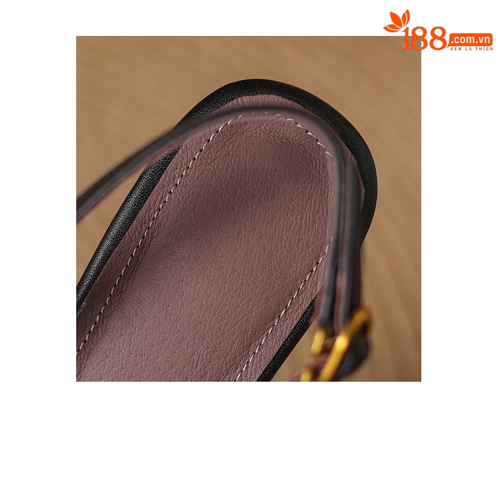 Sandal peep toe nữ gót vuông phong cách Hàn Quốc, quai ngang đơn giản, cỡ 34–42 — đen chi tiết 23