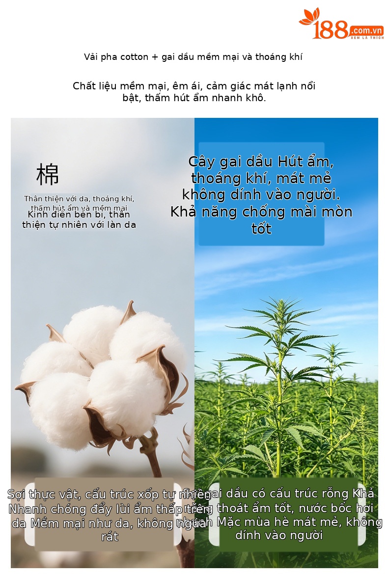 Quần jean nữ ống rộng eo cao vải linen mát mẻ phong cách cổ điển — xanh lam chi tiết 3
