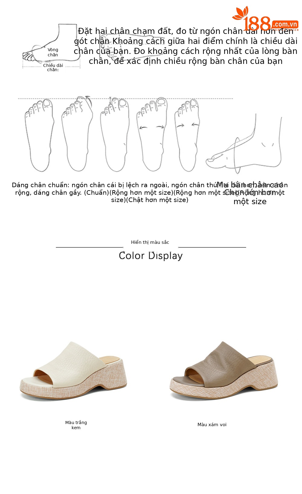 Sandal nữ da cừu gót xuồng hở mũi quai ngang đế dày — Xám voi chi tiết 4