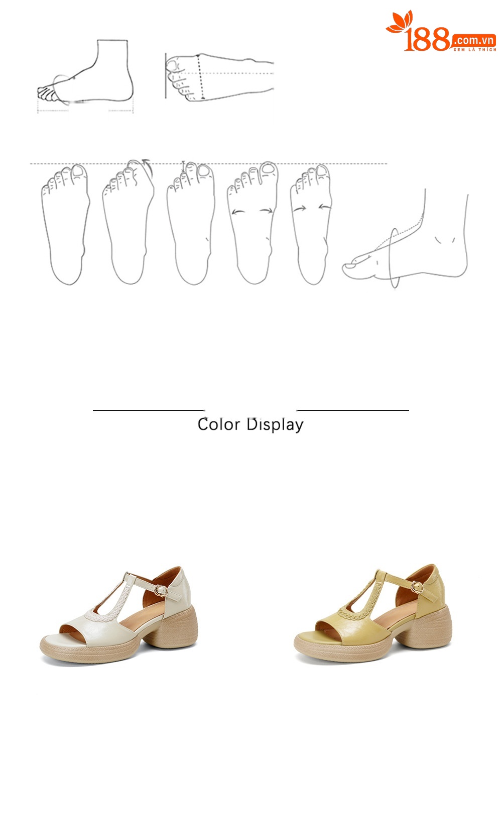 Sandal cao gót nữ mũi cá hở ngón, đế dày da cừu, gót 9 cm — màu trắng ngà chi tiết 4