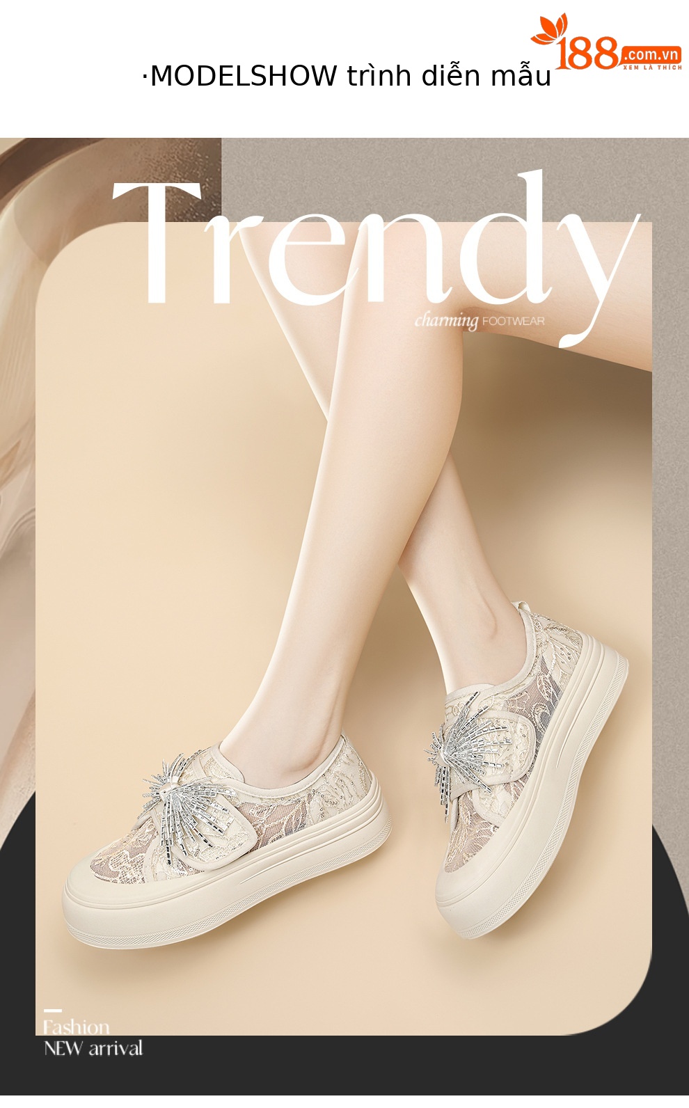 Giày sneaker nữ đế dày lưới phối kim tuyến – phong cách thể thao thời trang — 6142 Bạc, 6142 Màu be chi tiết 4