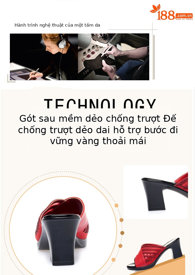 Sandal cao gót nữ đính đá quai ngang mũi hở, gót vuông 9 cm — màu đen chi tiết 2