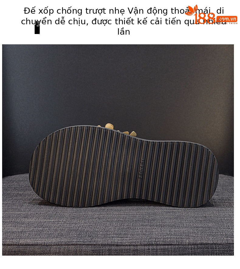 Dép sandal nữ quai chữ V đế dày thời trang — Đen 5076, Vàng 5076 chi tiết 9