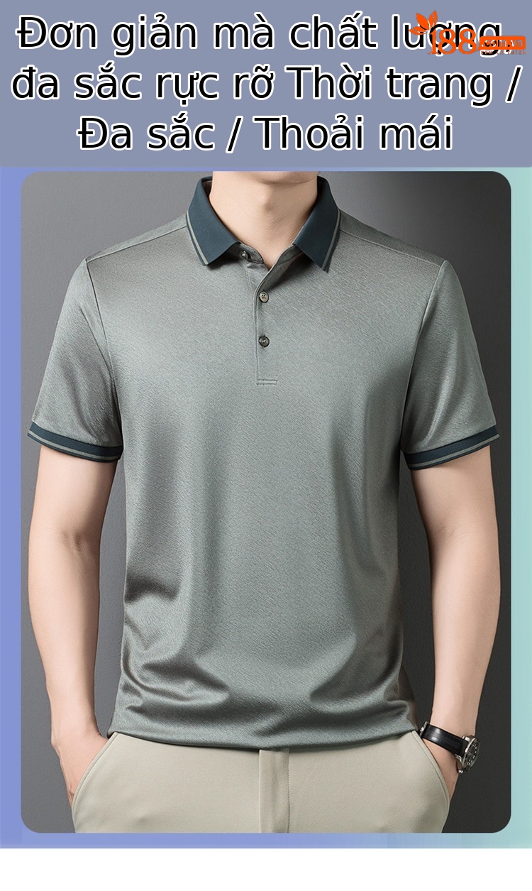 Áo thun lụa tơ tằm cao cấp cổ tròn tay ngắn mùa hè — Trắng 9681 chi tiết 1