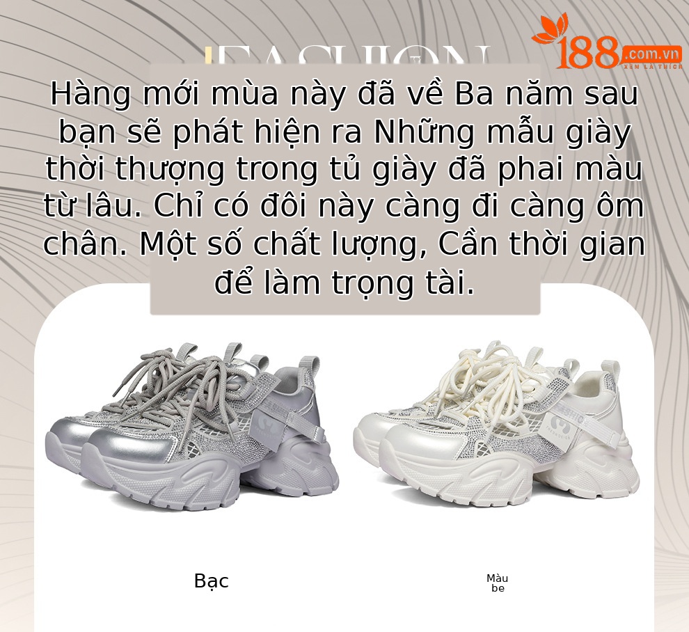 Giày thể thao nữ đế dày lưới thoáng khí 2026 – sneaker chunky nhẹ đa năng — 6139 Bạc, 6139 Màu be chi tiết 1