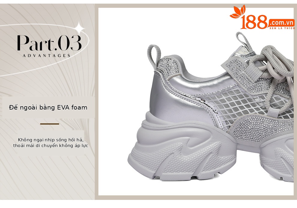 Giày thể thao nữ đế dày lưới thoáng khí 2026 – sneaker chunky nhẹ đa năng — 6139 Bạc, 6139 Màu be chi tiết 8