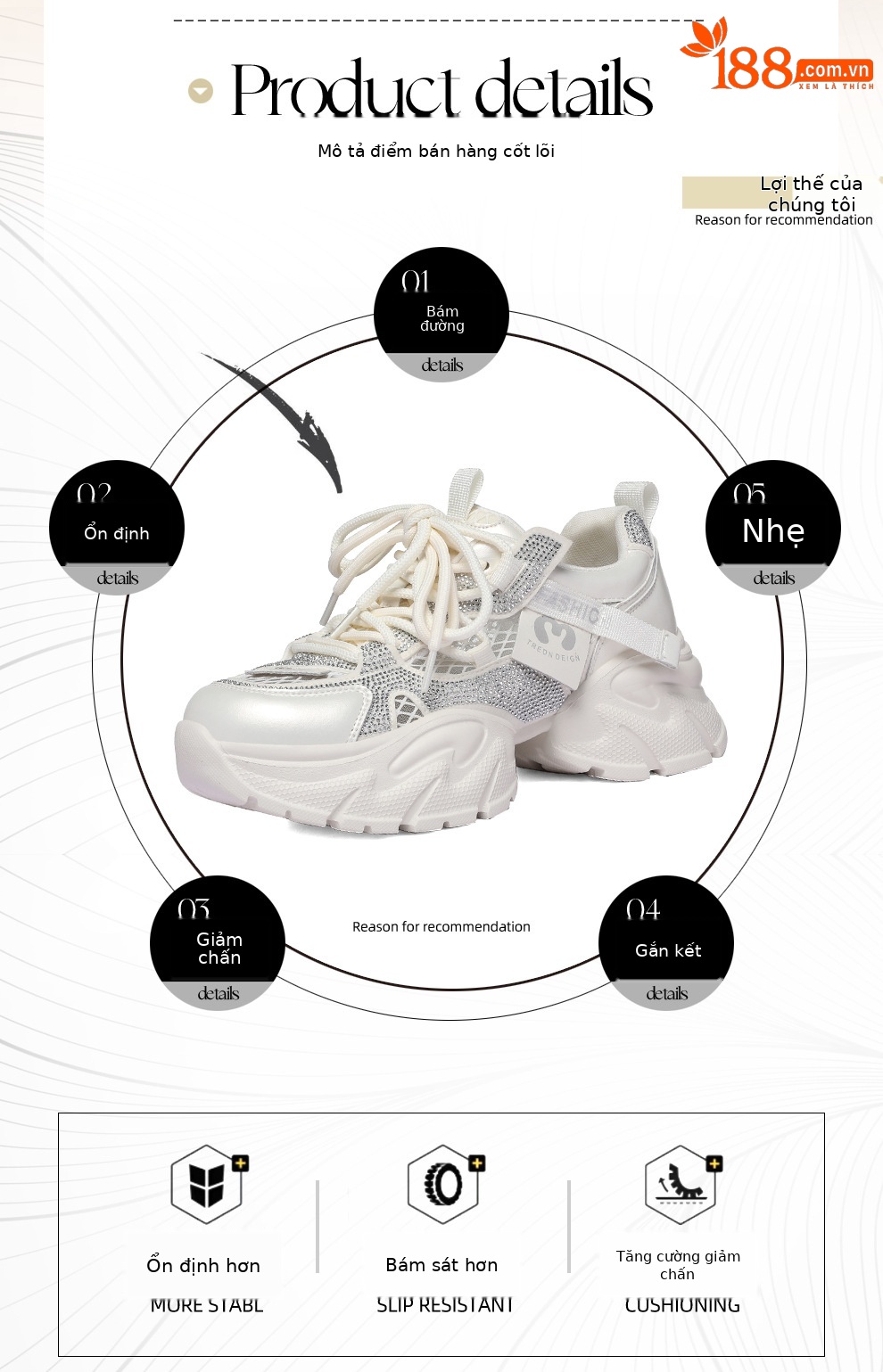 Giày thể thao nữ đế dày lưới thoáng khí 2026 – sneaker chunky nhẹ đa năng — 6139 Bạc, 6139 Màu be chi tiết 2