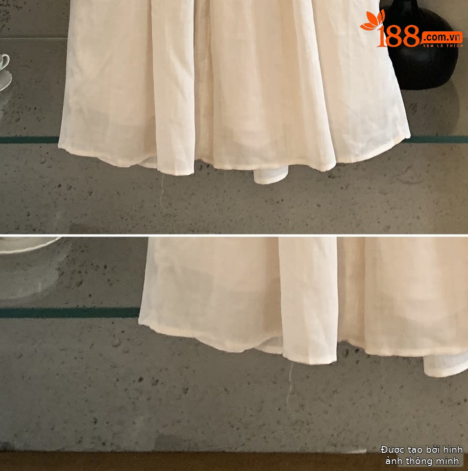Quần culottes ống rộng chất liệu ramie mát mẻ, cạp chun, phong cách nghỉ dưỡng — màu hồng, Màu xanh sữa, màu mơ chi tiết 13