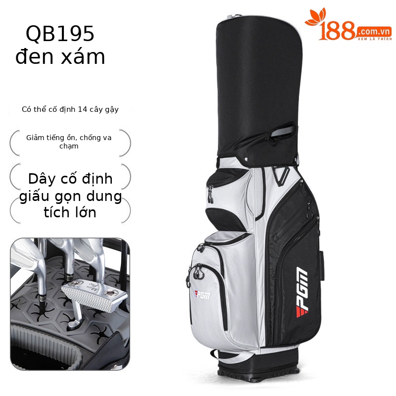 Túi golf PGM đa năng cố định gậy chống thấm nước tiêu chuẩn du lịch — Túi golf xám đen【Cố định gậy/Chống thấm nước/Túi đa năng】QB195, Túi golf đỏ xám đen【Cố định gậy/Chống thấm nước/Túi đa năng】QB195