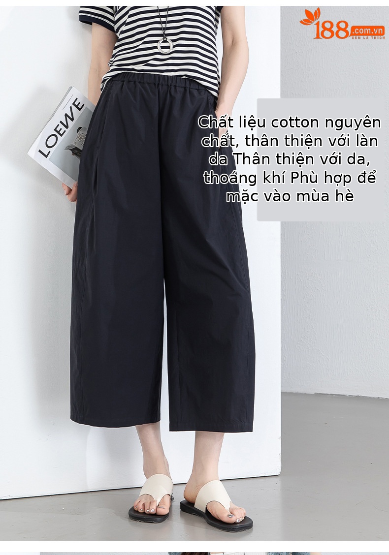 Quần jogger nam ống bong bóng dáng 7/8, chất liệu cotton thoáng khí, phong cách công sở dạo phố — màu xanh navy chi tiết 10