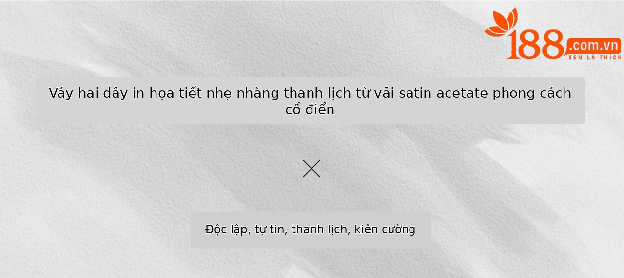 Đầm suông midi nữ chất liệu acetate satin in họa tiết hoa caramel, phong cách retro — Hoa caramel chi tiết 1