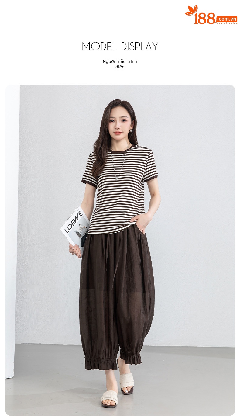 Quần culottes nữ ống rộng cạp chun co giãn, chất liệu Lyocell thoáng mát, dáng hoa tulip che khuyết điểm — màu đen chi tiết 21