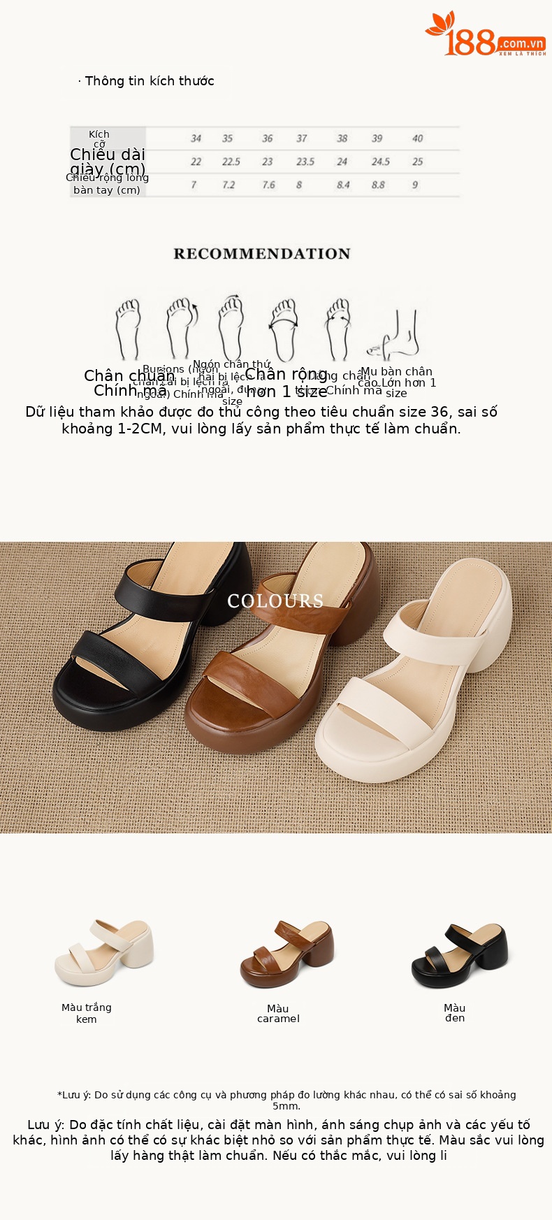 Sandal cao gót nữ quai ngang hở mũi đế xuồng gót vuông 9 cm — màu nâu, màu đen, màu trắng ngà chi tiết 3