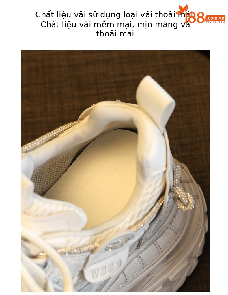 Giày sneaker nữ đế dày tăng chiều cao, lưới thoáng khí, phong cách thể thao — Tro thô chi tiết 7