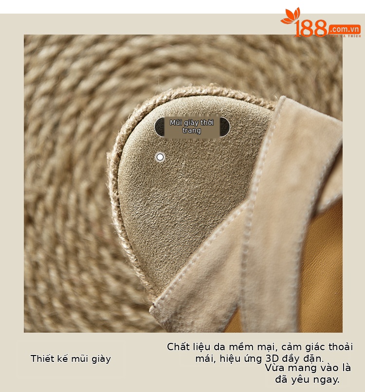 Sandal cao gót nữ đế xuồng đan rơm, quai ngang, hở mũi, gót 10 cm — màu đen, màu mơ chi tiết 4