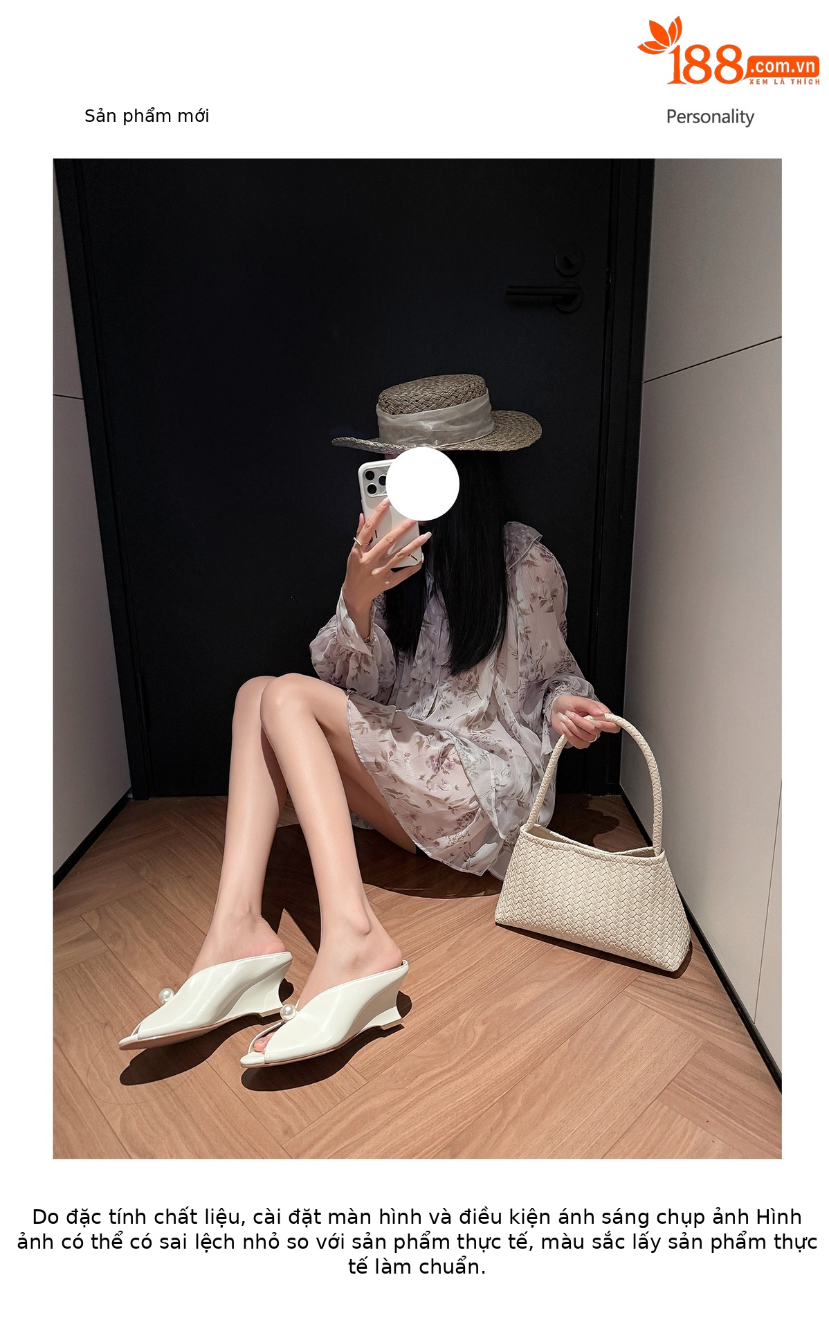 Sandal cao gót nữ hở mũi phong cách Chanel, gót xuồng 7 cm, quai ngang, đi biển hè — màu đen, màu hồng, màu trắng chi tiết 1