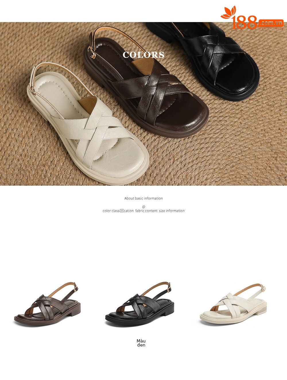 Dép sandal nữ quai chữ V đế bệt hở mũi, phong cách đi biển mùa hè — màu nâu chi tiết 6