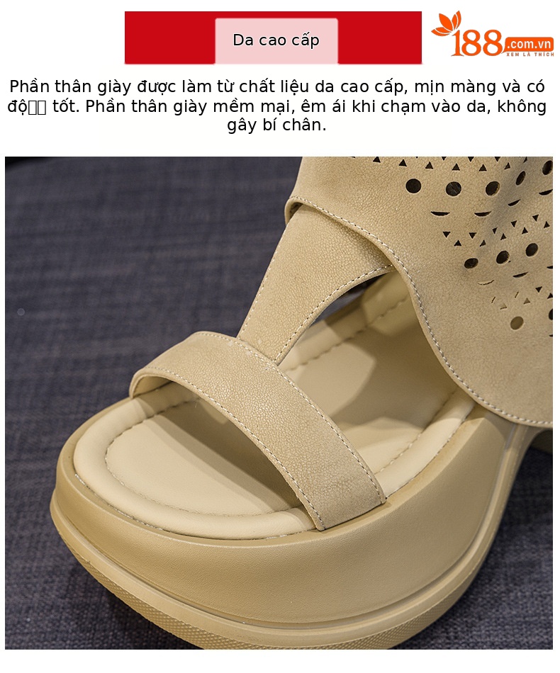 Boot cổ cao nữ đế dày phong cách La Mã hở mũi — Màu caramel 5069-1, Màu đen 5069-1 chi tiết 7