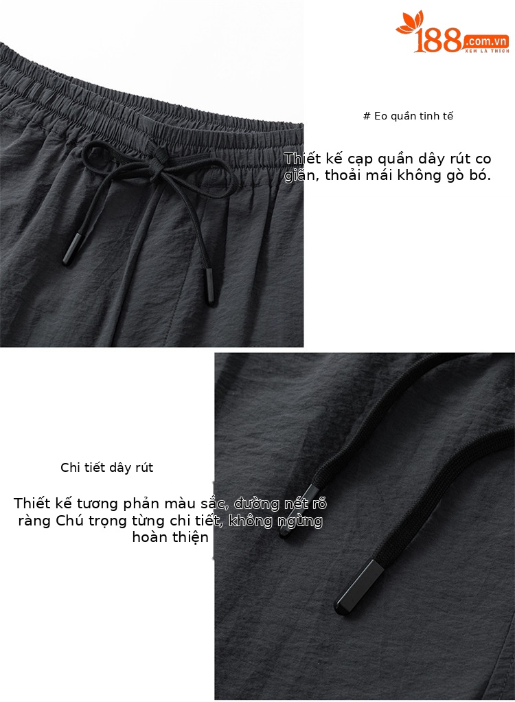 Quần tây nam ống côn chất lụa tơ tằm mát mẻ phong cách vintage — Đen SPH8827 chi tiết 5