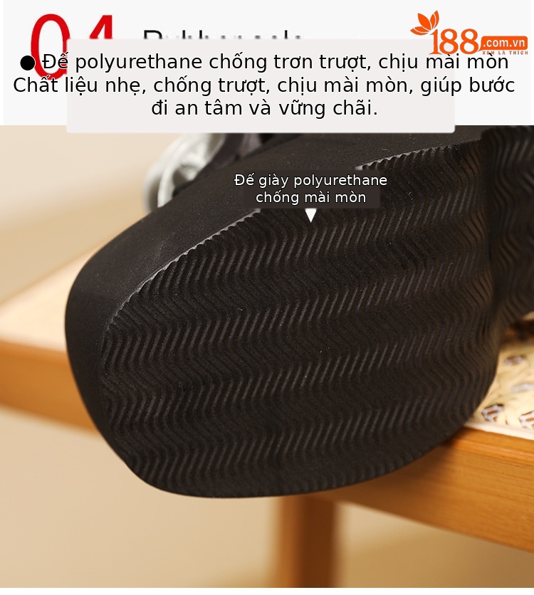 Dép sandal nữ quai chữ V đế xuồng cao gót 9 cm — màu đen, bạc chi tiết 9