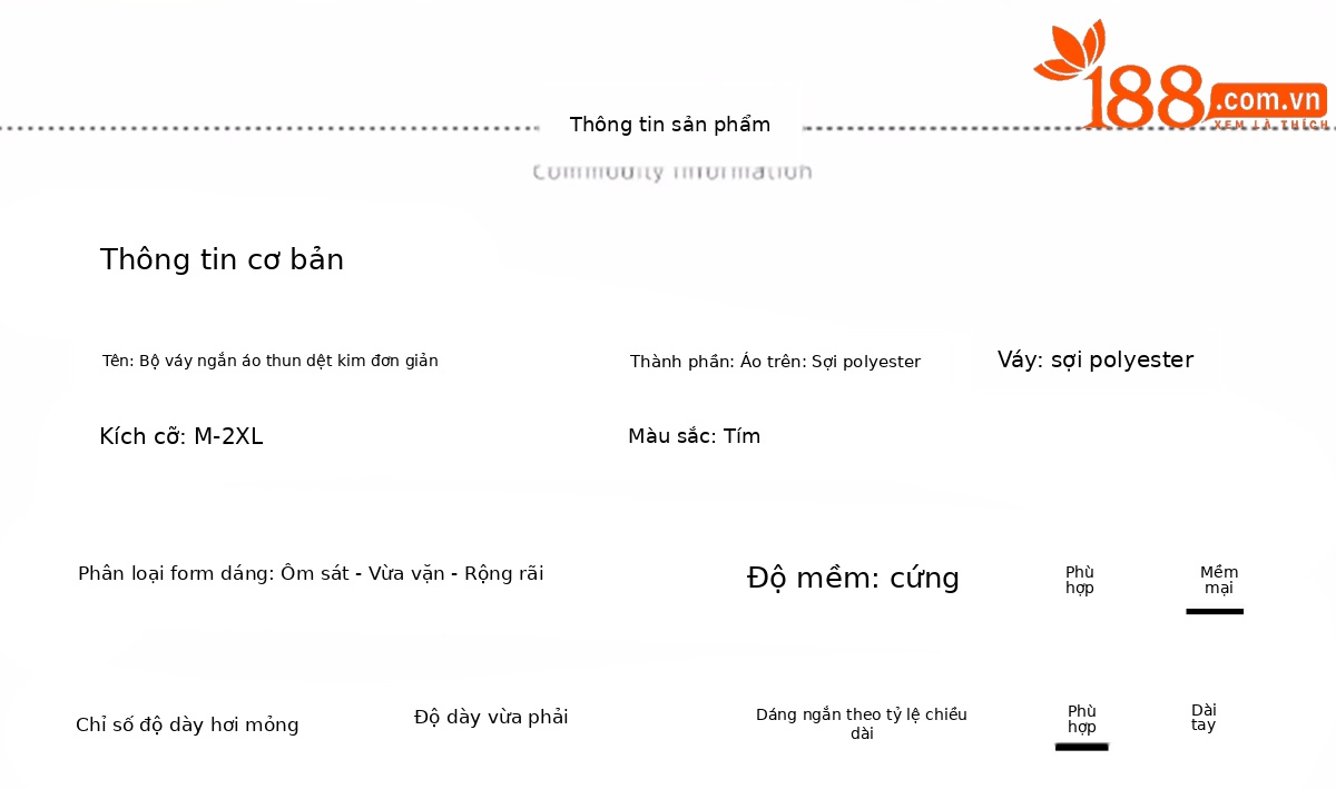 Bộ áo thun kẻ sọc phối chân váy midi hai mảnh nữ tính — màu tím chi tiết 8