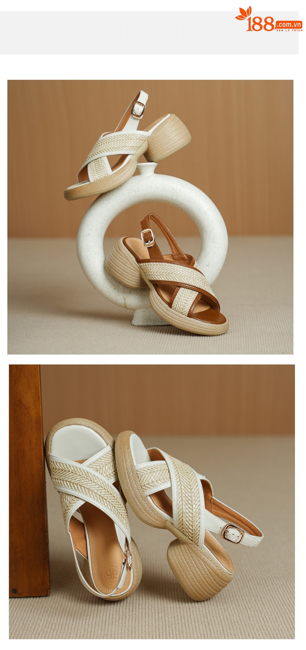 Sandal nữ cao gót mũi hở quai chéo khóa một chữ, đế dày gót thô — Màu nâu nhạt chi tiết 11
