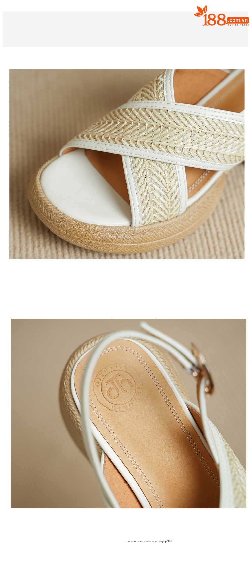 Sandal nữ cao gót mũi hở quai chéo khóa một chữ, đế dày gót thô — Màu nâu nhạt chi tiết 14