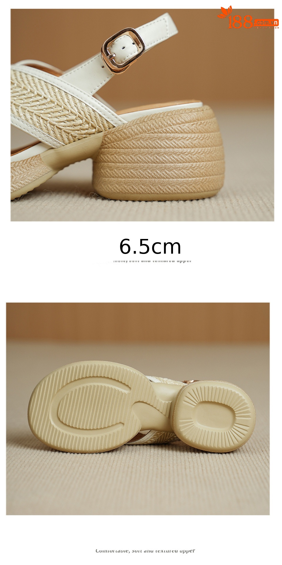 Sandal nữ cao gót mũi hở quai chéo khóa một chữ, đế dày gót thô — Màu nâu nhạt chi tiết 15