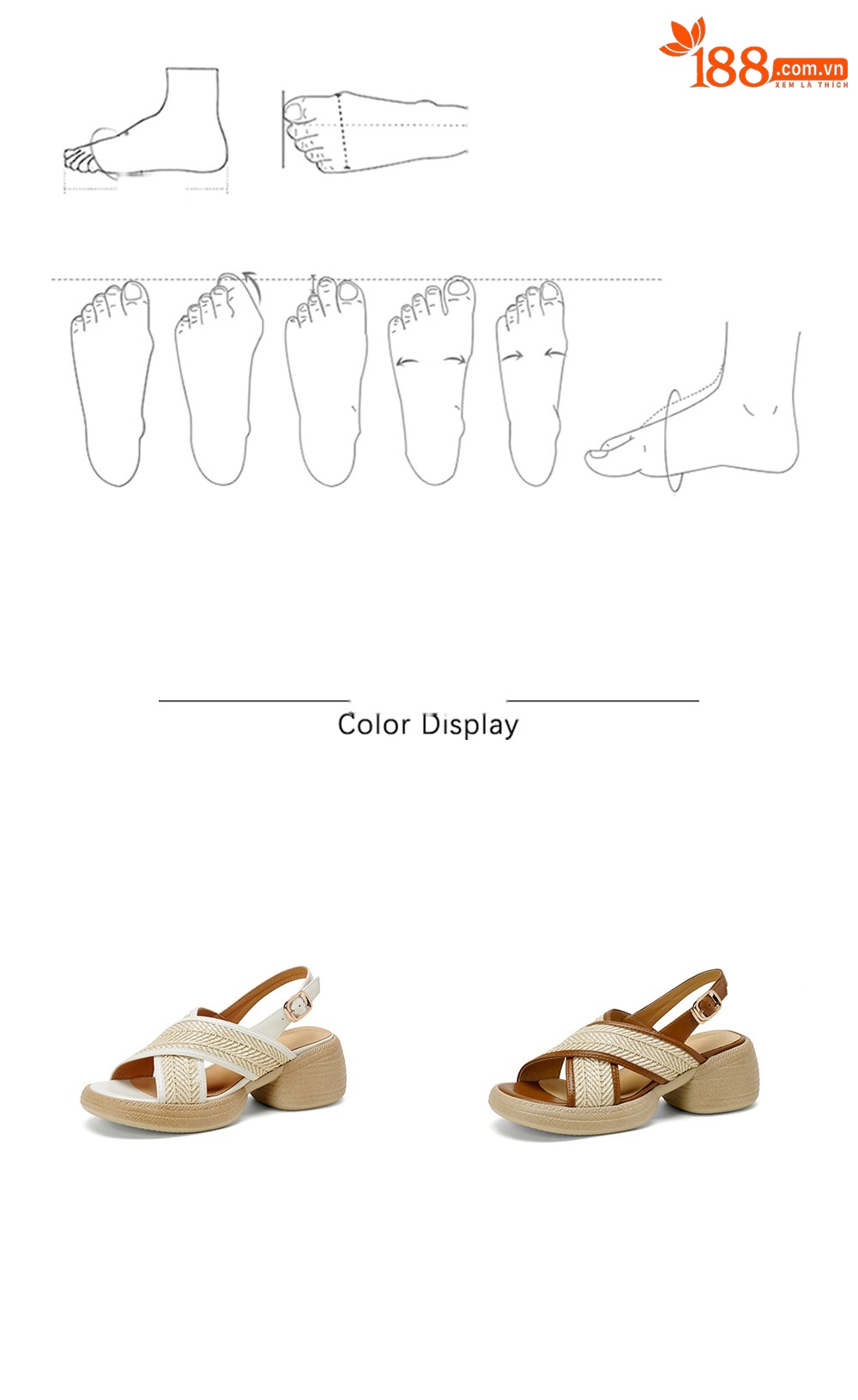 Sandal nữ cao gót mũi hở quai chéo khóa một chữ, đế dày gót thô — Màu nâu nhạt chi tiết 4