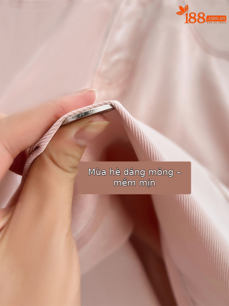 Quần jeans nữ ống rộng cạp cao chất liệu tơ tằm mùa hè nhẹ nhàng — Hồng kéo dài