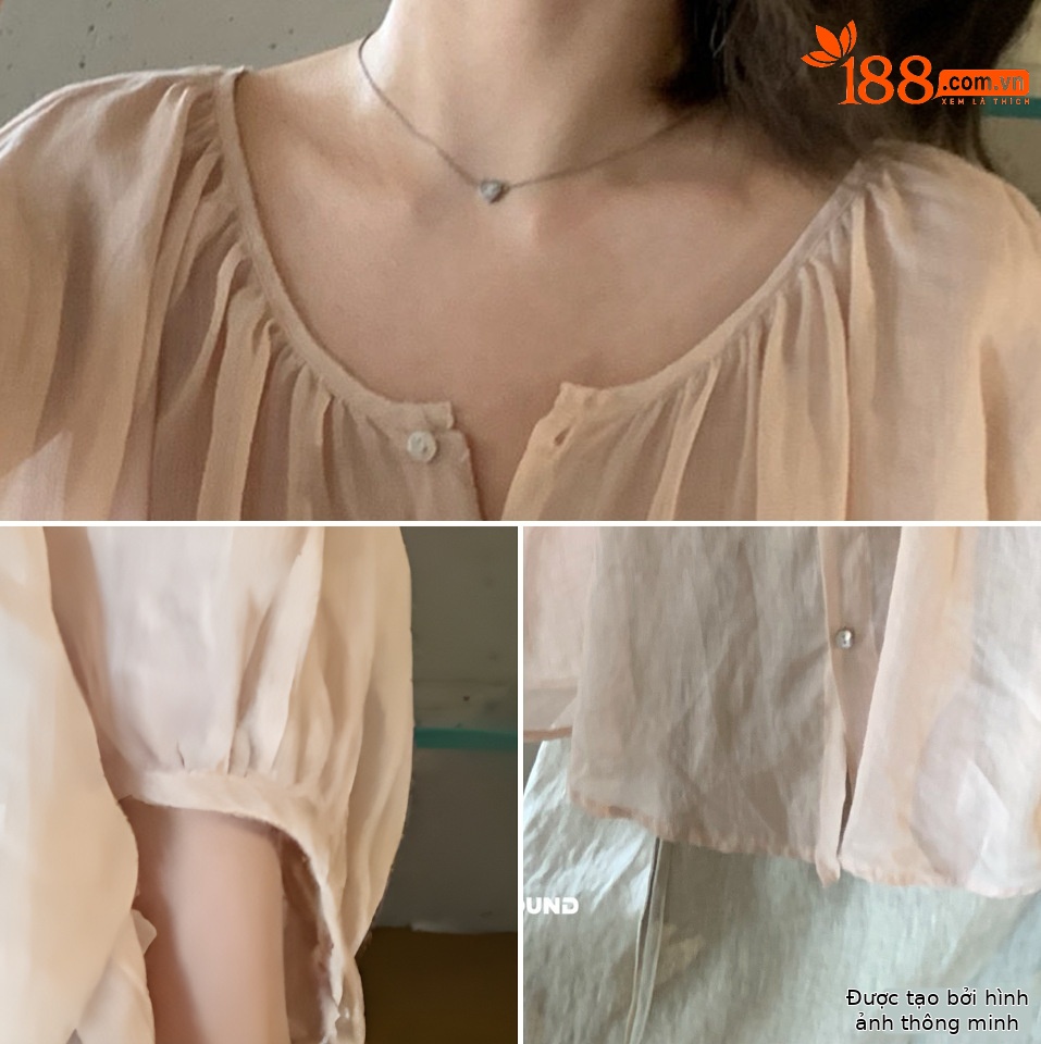 Áo sơ mi nữ linen tay lỡ phong cách Pháp i miss 2026 — xanh đậm, màu trắng, Bột cam, Vàng nhạtcolor chi tiết 8