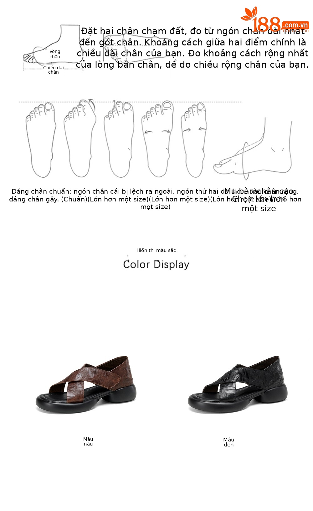 Sandal nữ hở mũi đế dày 4 cm da cừu quai chéo bọc gót — màu nâu chi tiết 4